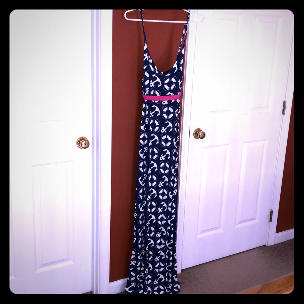 Never worn navy maxi dress!